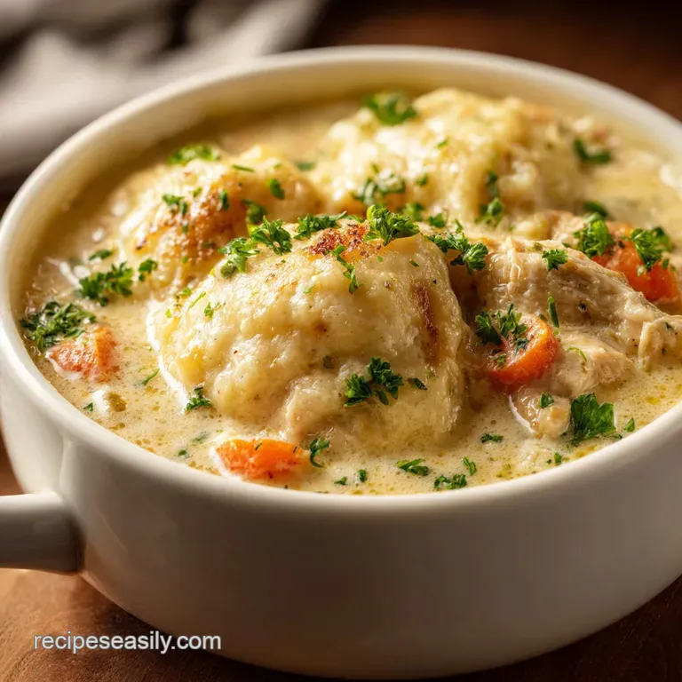 Chicken and Dumplings: Creamy and Velvety