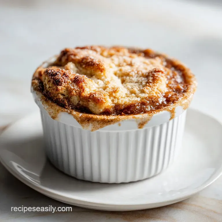Warm snickerdoodle cobbler in a rustic bowl, topped with a scoop of melting vanilla ice cream and a dusting of cinnamon.