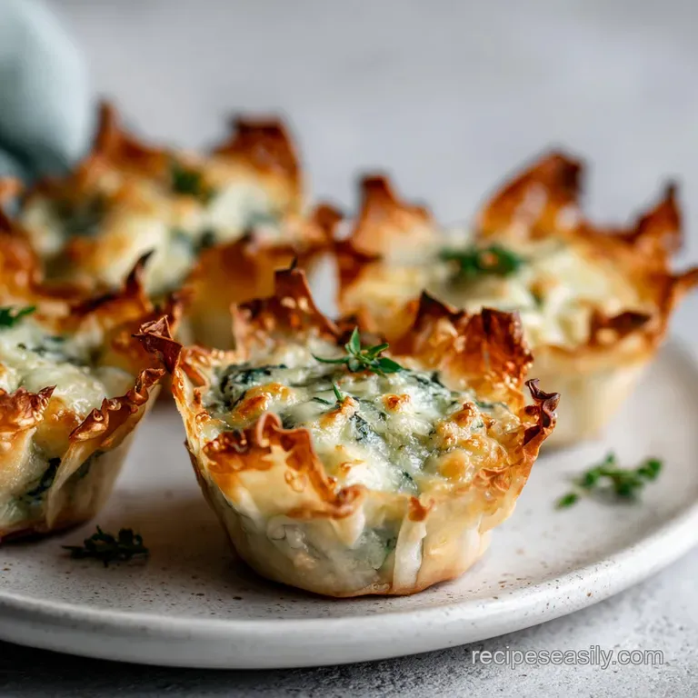 Spinach Artichoke Dip Wonton Cups Recipe