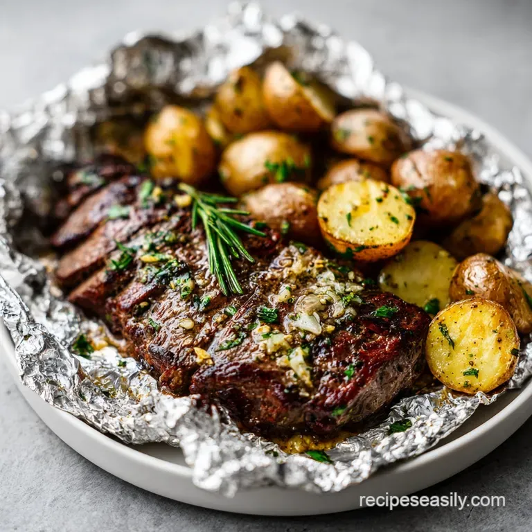 Steak Potato Foil Packets: Garlicky and Tender