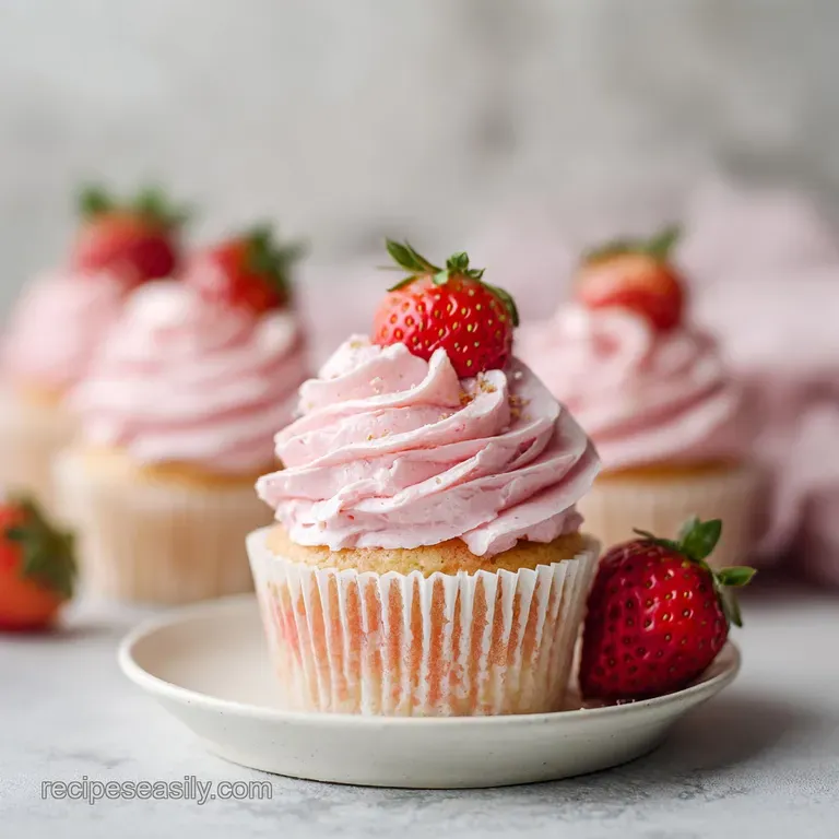 Cute Valentine Cupcake Idea with Strawberry: Velvety Crumb