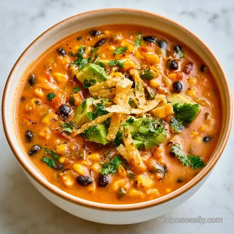 Smoky Tortilla Soup Crock Pot Vegetarian